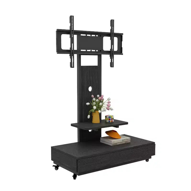 TV-Ständer für 32-75-Zoll-Fernseher, höhenverstellbarer mobiler TV-Wagen mit Schublade und Rollen fürs Wohnzimmer, Schlafzimmer und Büro -ModernLuxe