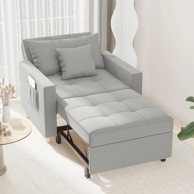 Fauteuil-lit réglable convertible 3-en-1, plusieurs couleurs, pour 1 personne