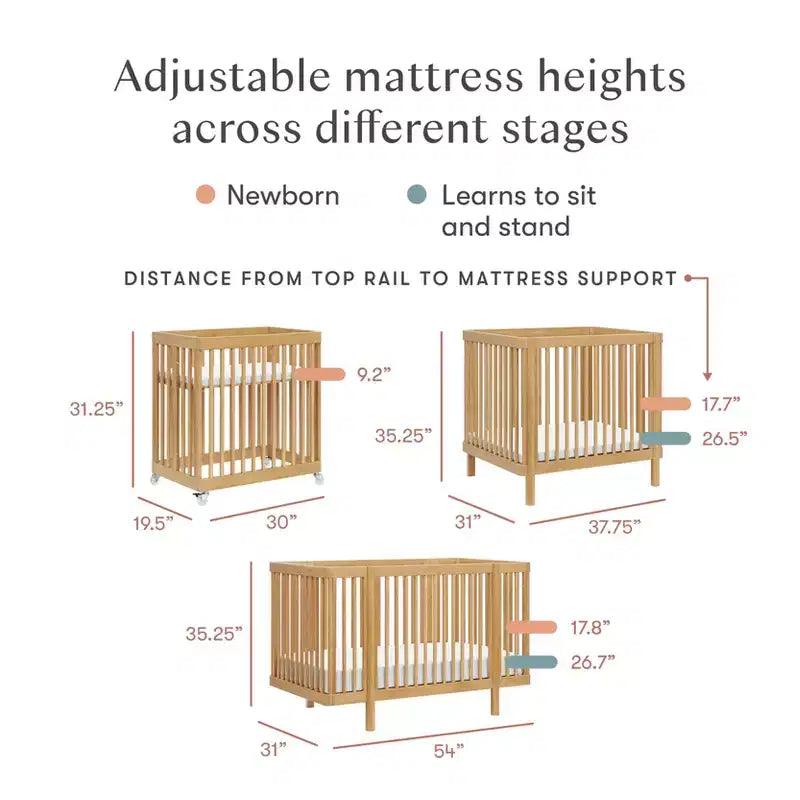 Lit bébé convertible Babyletto Pogo 8-en-1 avec kits de conversion pour chaque étape