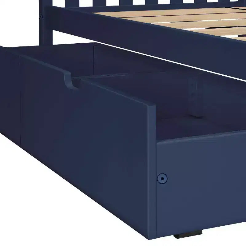 Etagenbett aus Massivholz für Kinder, zwei Einzelbetten übereinander, mit Stauraumschubladen unter dem Bett