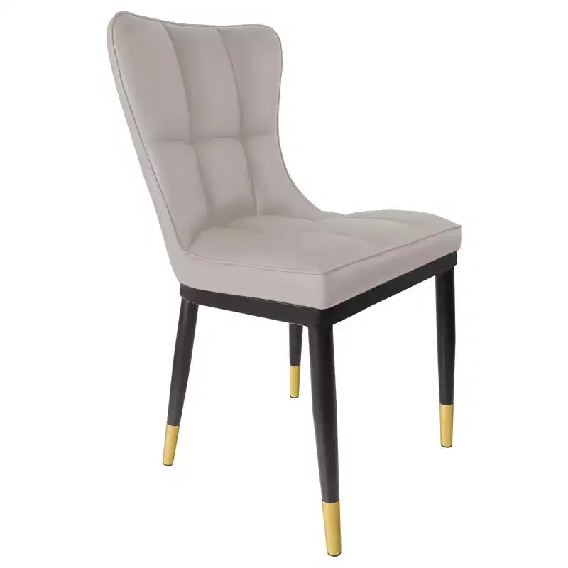 Bekrvio Esszimmerstühle, 6er-Set, moderne Sitzfläche aus Kunstleder mit Polsterung und hoher Rückenlehne, Metallbeine, armlose Küchenstühle für Wohn- und Esszimmer