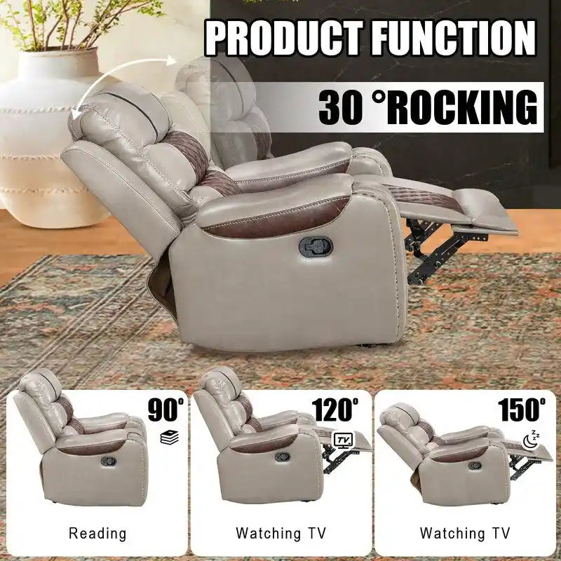 Extra grote fauteuil met verstelbare rugleuning van kunstleer in Amerikaans design voor de woonkamer