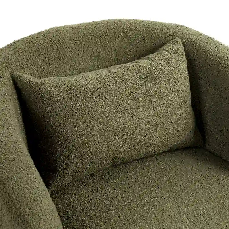 Gepolsterter Drehsessel in Fassform mit Armlehnen und Stauraum, moderner Beistellsessel fürs Wohnzimmer, Schlafzimmer, Büro oder zum Lesen