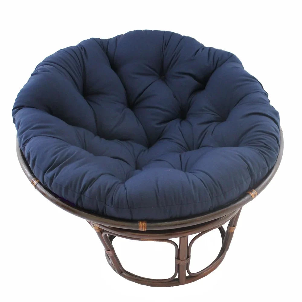 Fauteuil papasan Bali en rotin de 42 pouces avec coussin en sergé