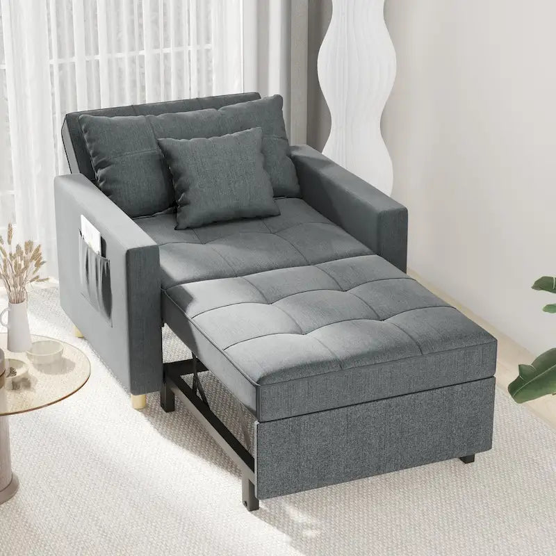 Fauteuil-lit réglable convertible 3-en-1, plusieurs couleurs, pour 1 personne