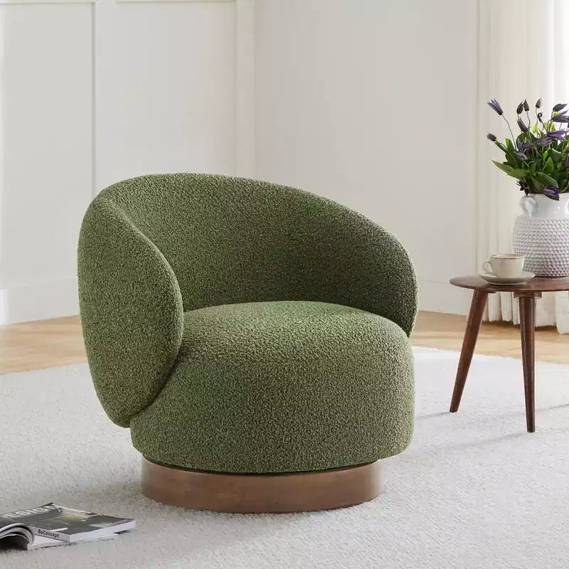 Spruce&Spring gepolsterter drehbarer Akzent-Sesselsessel mit Holzgestell
