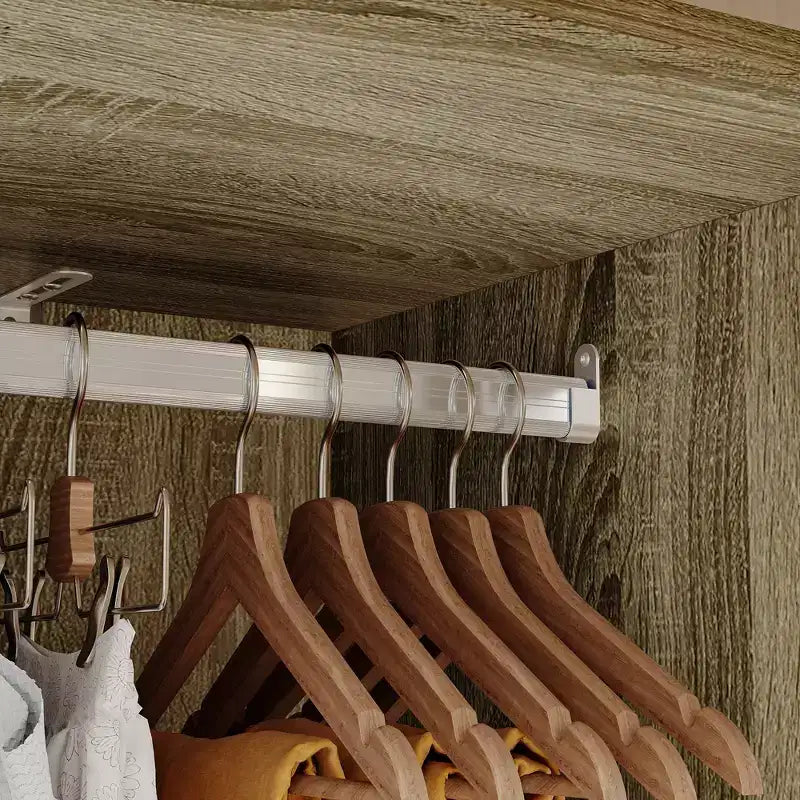 Armoire en rotin Famapy avec 3 tiroirs, placard à 3 portes en rotin respirant, grande armoire de rangement de style rustique pour chambre