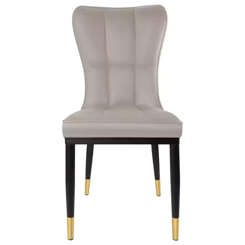 Bekrvio Esszimmerstühle, 6er-Set, moderne Sitzfläche aus Kunstleder mit Polsterung und hoher Rückenlehne, Metallbeine, armlose Küchenstühle für Wohn- und Esszimmer