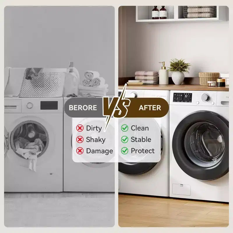 Plateau pour lave-linge et sèche-linge, avec rebord surélevé et tapis antidérapant, pour panier à linge, rangement et organisation de la buanderie