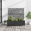 Bac à fleurs MAYEERTY avec treillis en fer noir, style 01, 72x47x16in, lot de 3 pièces