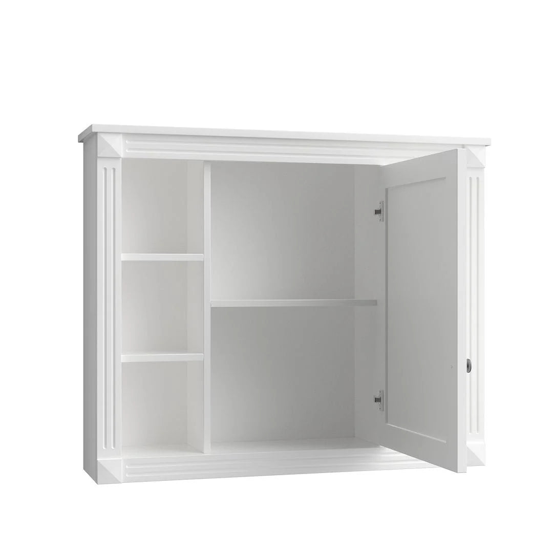 Moderne badkamermeubelset van 36' met wastafelblad en spiegelkast, 2 deuren en 2 laden