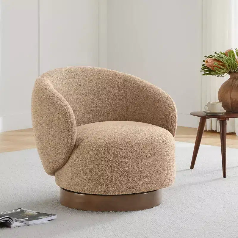 Spruce&Spring gepolsterter drehbarer Akzent-Sesselsessel mit Holzgestell