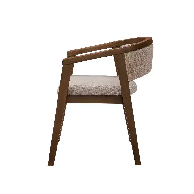 Christopher Knight Home Simon Essgruppe aus Gummibaumholz im Mid-Century-Modern-Stil, 5-teilig, mit Stühlen mit Bouclé-Polsterung