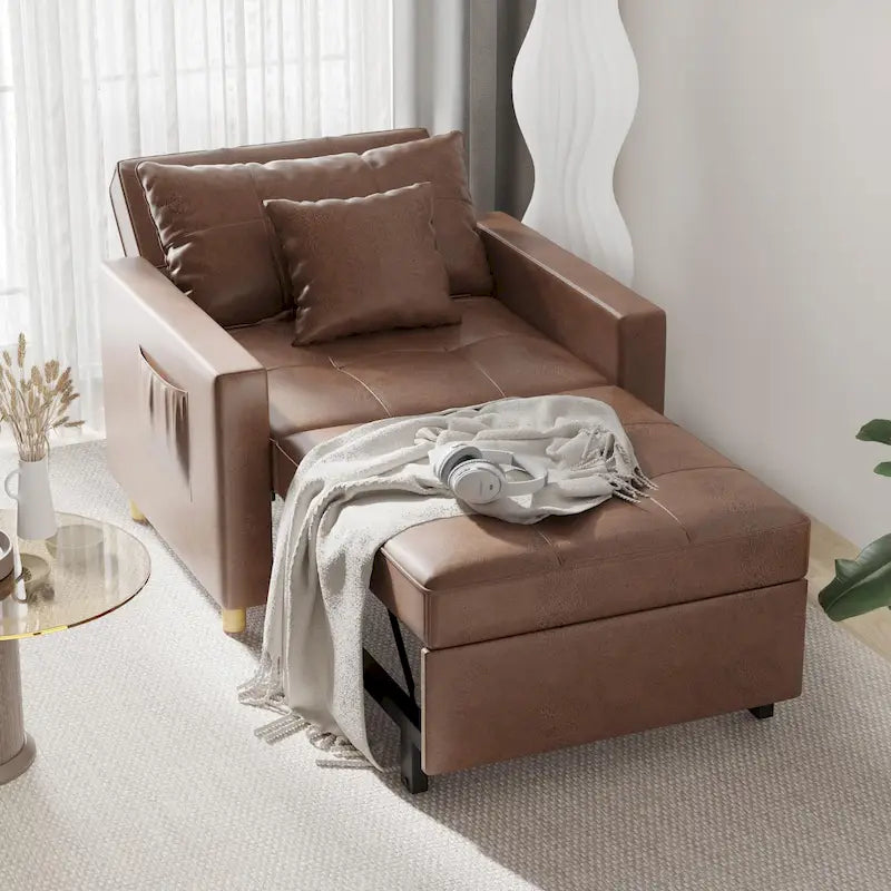 Fauteuil-lit réglable convertible 3-en-1, plusieurs couleurs, pour 1 personne