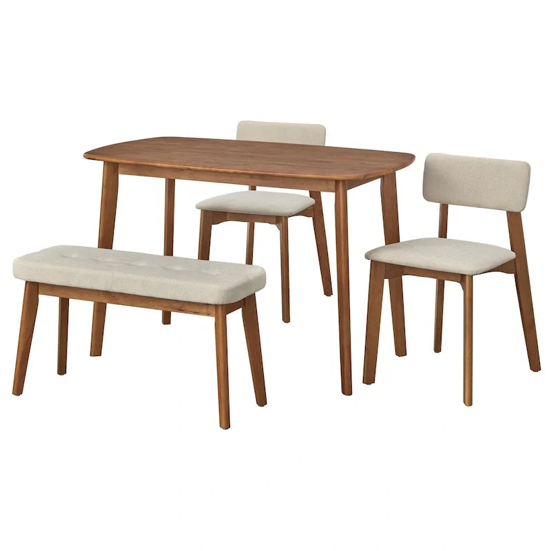 4-teiliges Esszimmer-Set aus Massivholz Simple Living Nettie