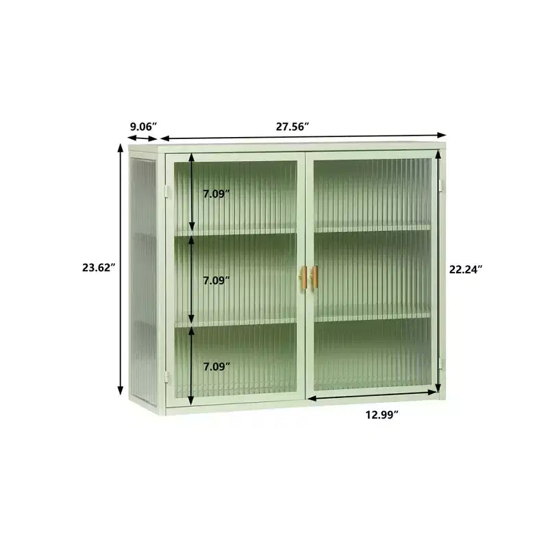 Okak moderner Hängeschrank mit 2 Türen, 3 Ebenen und Glastüren für Eingangsbereich/Esszimmer/Wohnzimmer/Küche