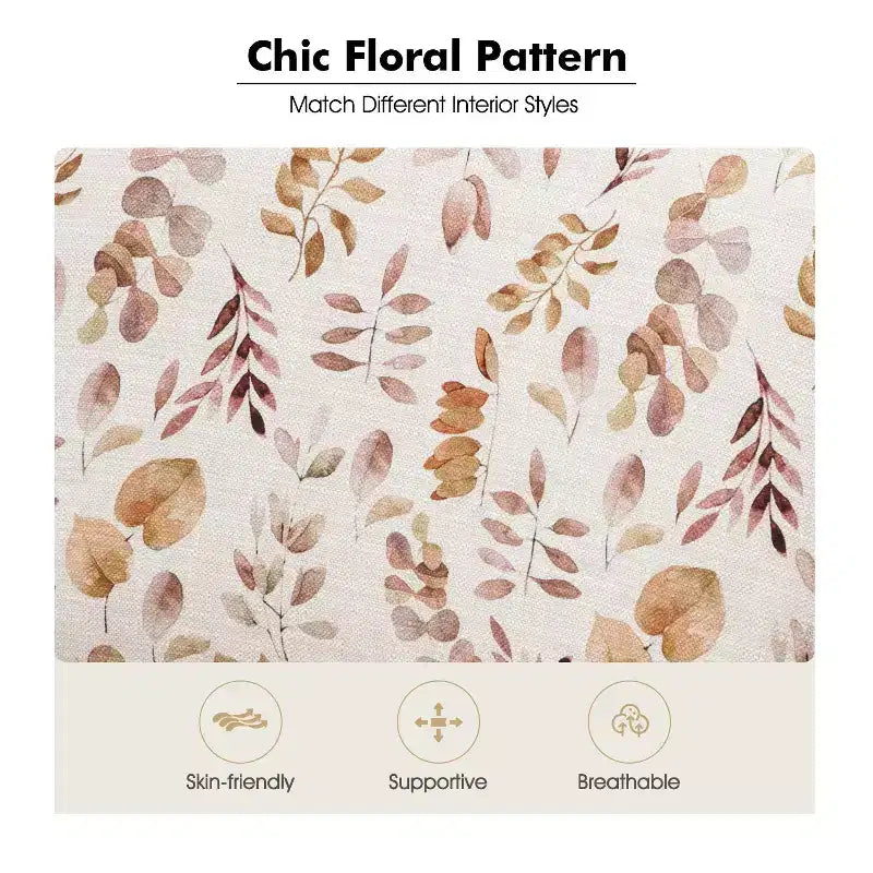 Araceli traditioneller gepolsterter Holzsessel mit Blumenmuster, Ohrenlehnen und Ziernägeln | ART OF LIVING DESIGNS
