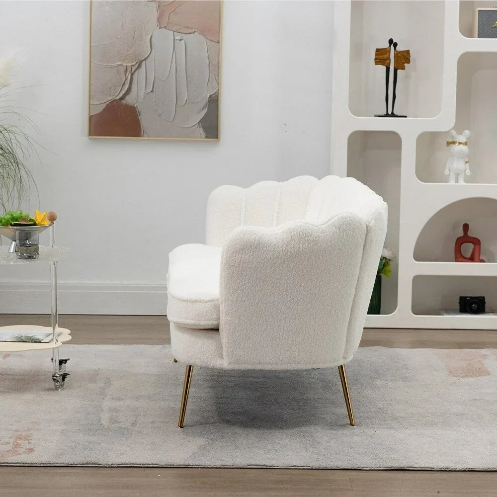 Kleines Mini-Zweisitzer-Sofa mit goldenen Metallbeinen - 2-Sitzer