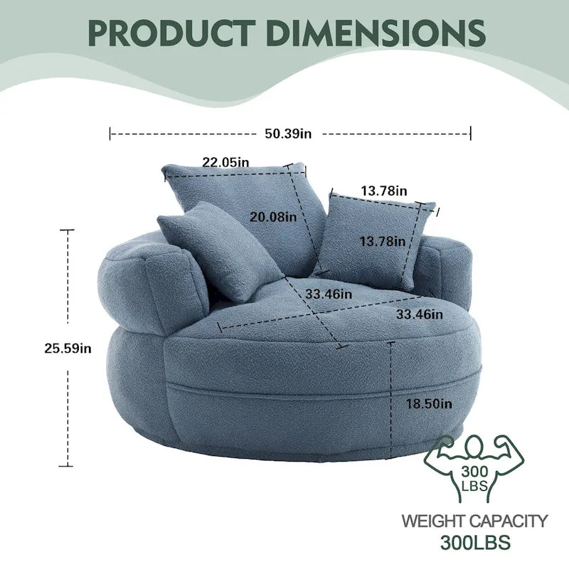 Runder Sofa-Sessel ?C Weiß/Blau/Grau/Gelb/Orange/Rosarot/Marineblau/Grün, Einzel- und Doppelsitz