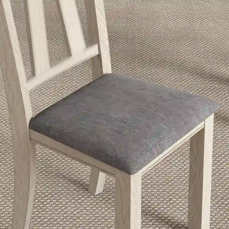 VECELO Esszimmerstühle aus Massivholz mit Sitzfläche aus Leinenstoff, 2er-/4er-/6er-Set