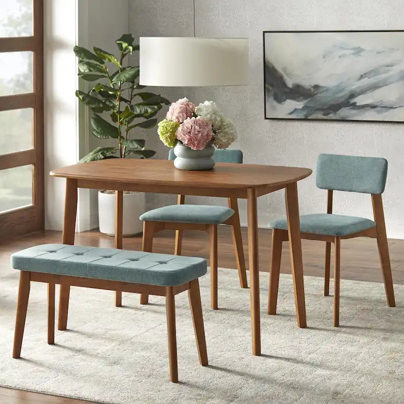 4-teiliges Esszimmer-Set aus Massivholz Simple Living Nettie