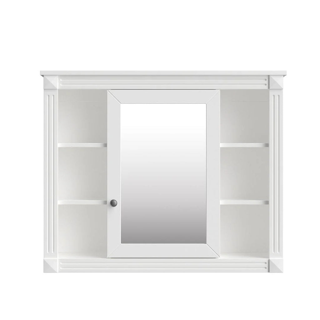Moderne badkamermeubelset van 36' met wastafelblad en spiegelkast, 2 deuren en 2 laden