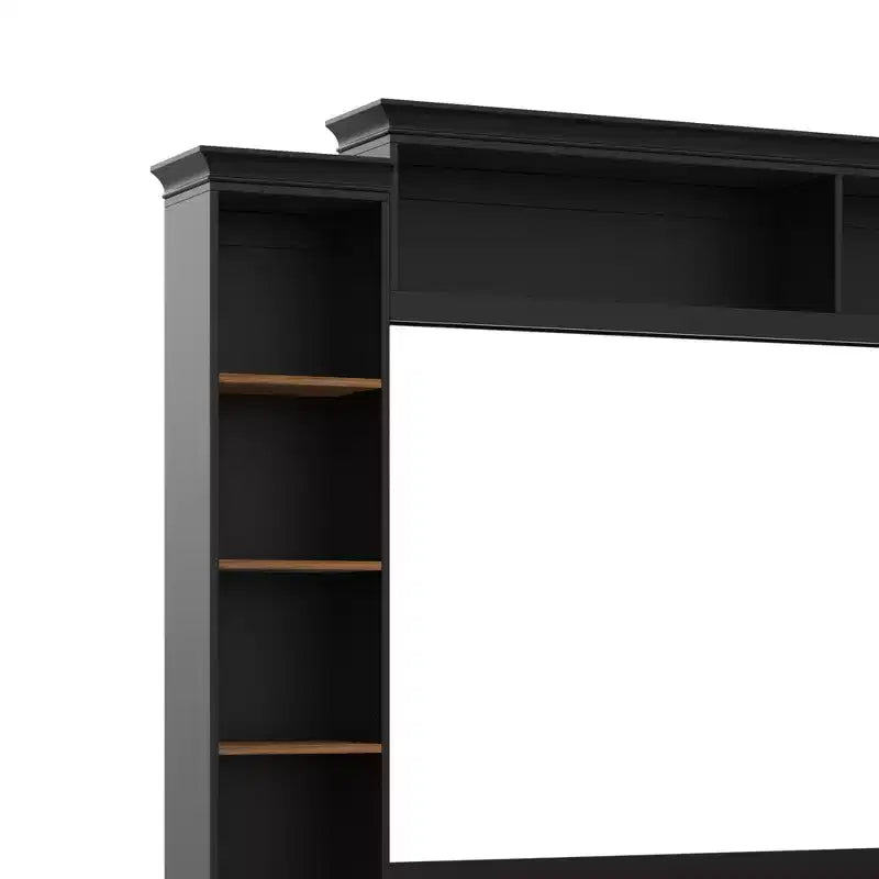 Meuble mural de divertissement de style champêtre ModernLuxe 4 en 1, compatible avec les téléviseurs jusqu'à 70, meuble TV et console multimédia avec étagères réglables et tiroirs