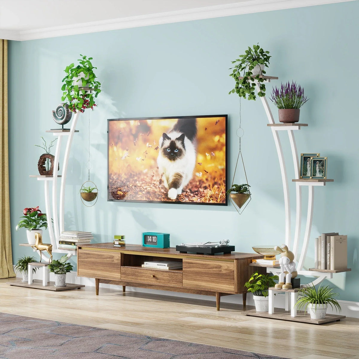 Support pour plantes d’intérieur, présentoir à fleurs à 6 niveaux pour la maison et le jardin - lot de 2