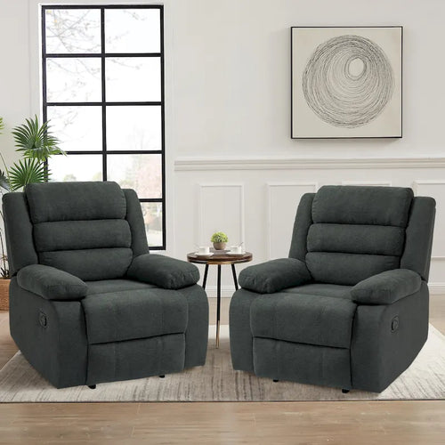 Set van 2 klassieke en traditionele handmatige relaxfauteuils
