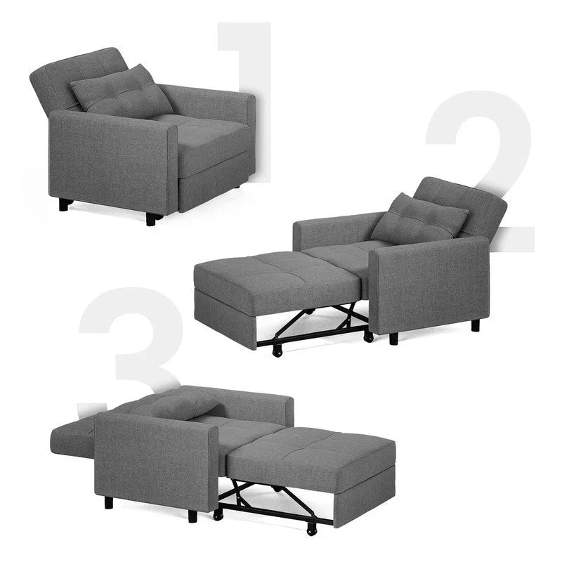 Verstelbare slaapbank 3-in-1, uitschuifbare fauteuilbank, ombouwbaar opklapbed voor de woonkamer