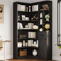Bibliothèque d’angle, bibliothèque d’angle de 74 de haut, à 6 niveaux en L avec étagères ouvertes et tiroirs de rangement pour le salon ou le bureau à domicile