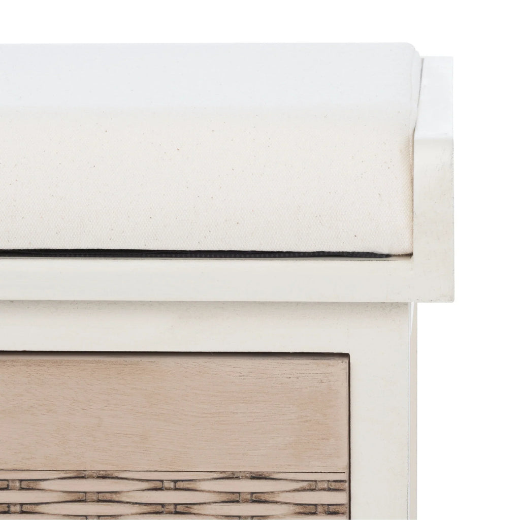 Banc de rangement SAFAVIEH Fiorello avec coussin et 3 tiroirs - 47.3 W x 15 L x 19 H - 47Wx15Dx19H