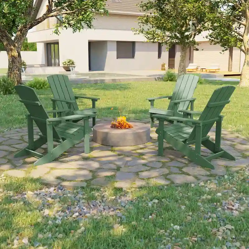 Bonosuki wetterfeste Adirondack-Gartenstühle aus Holz - Set aus 4