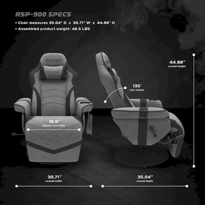 Gaming-Relaxsessel - Gaming-Sessel mit Liegefunktion und Fußstütze