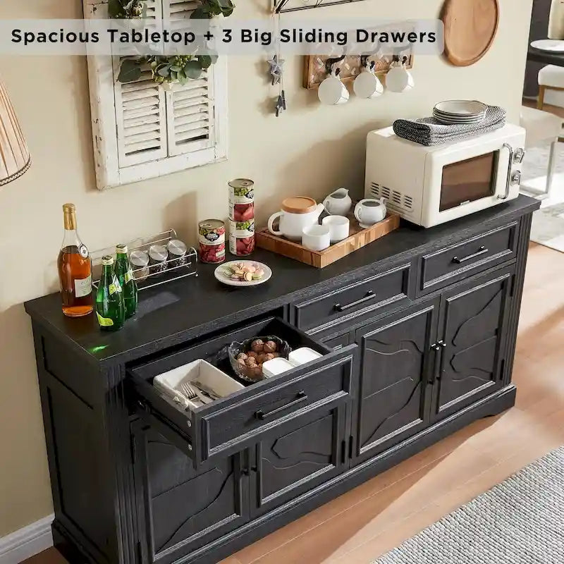 Buffet-Sideboard im Landhausstil, Kaffeebar und Weinbar für das Esszimmer - N/A
