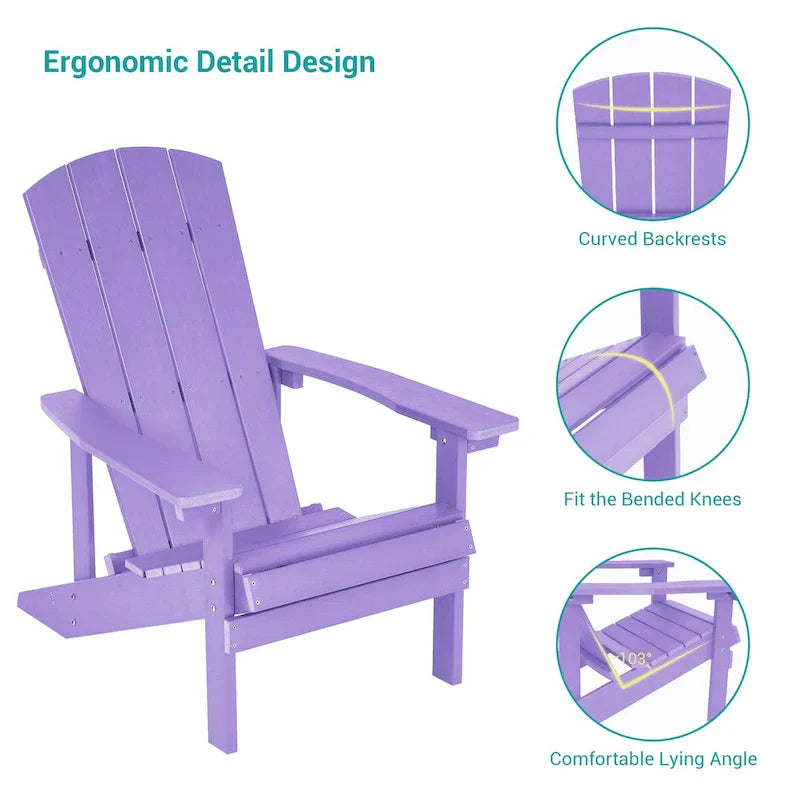Bonosuki wetterfeste Adirondack-Gartenstühle aus Holz - Set aus 4