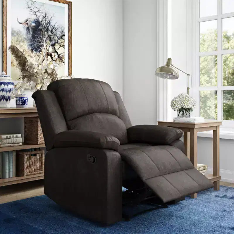 Recliner Chair with Built-In Storage and Cup Holders, High-Density Foam, 250 lb Capacity
