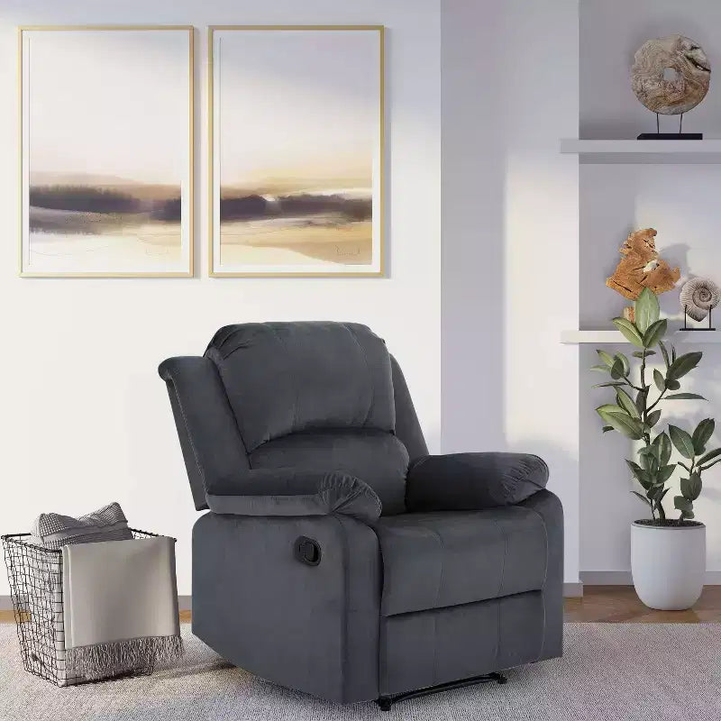 Sillón reclinable con almacenamiento incorporado y portavasos, espuma de alta densidad, capacidad de 250 lb