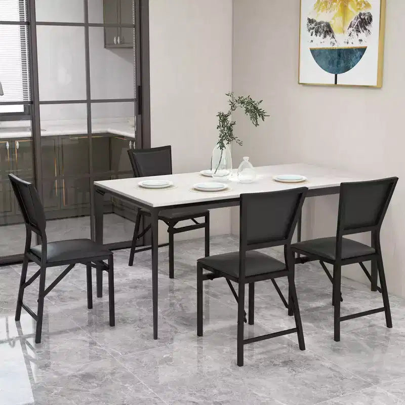 Ensemble de 2 chaises pliantes en métal, portables, noires