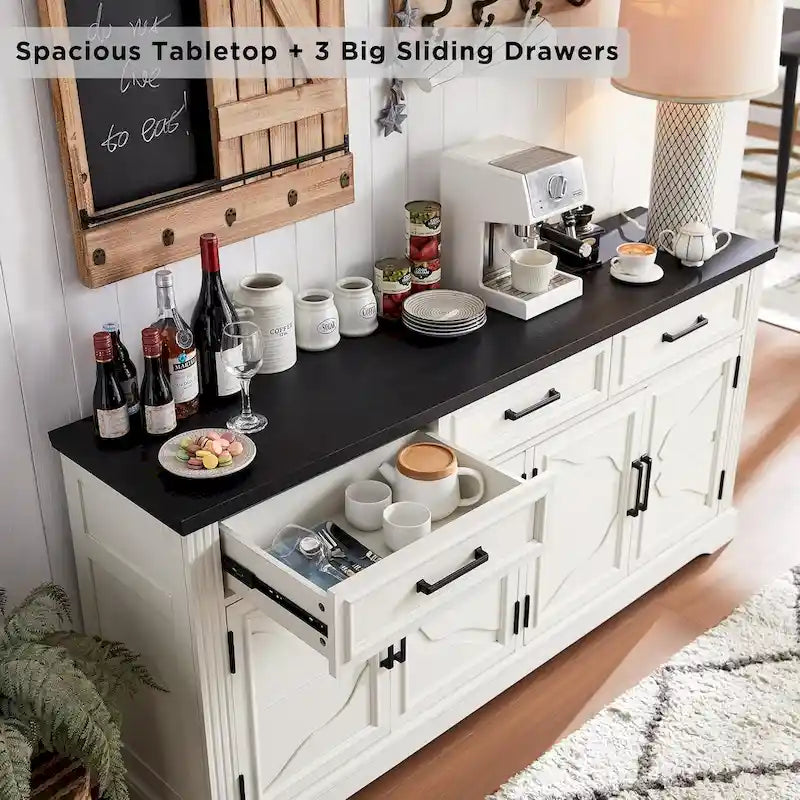 Buffet-Sideboard im Landhausstil, Kaffeebar und Weinbar für das Esszimmer - N/A