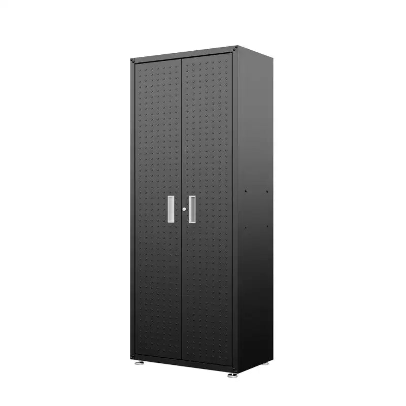 Armoire de rangement haute pour garage avec portes, acier robuste  