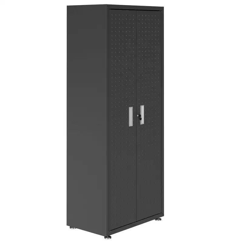 Armoire de rangement haute pour garage avec portes, acier robuste  