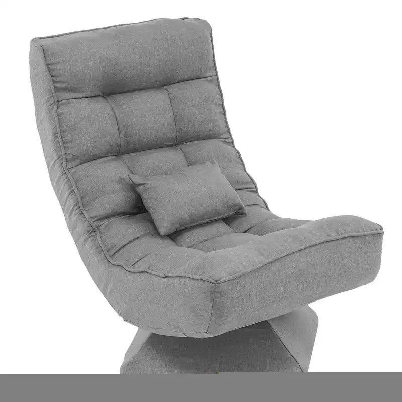 Sedia da pavimento girevole con cuscino massaggiante, schienale regolabile a 5 livelli, grigio/nero/marrone