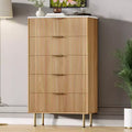 Commode blanche / marbre et bois à 5 tiroirs ?C panneau cannelé, pour 1 personne