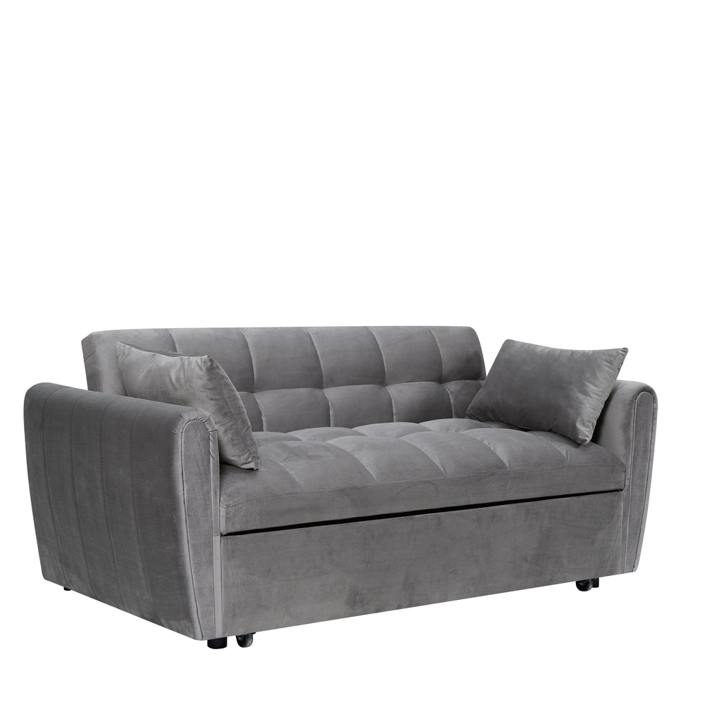 64.96 Samt-Schlafsofa, 3-in-1, mit verstellbarer Rückenlehne, Aufbewahrungstasche und einer Tragfähigkeit von 500lb
