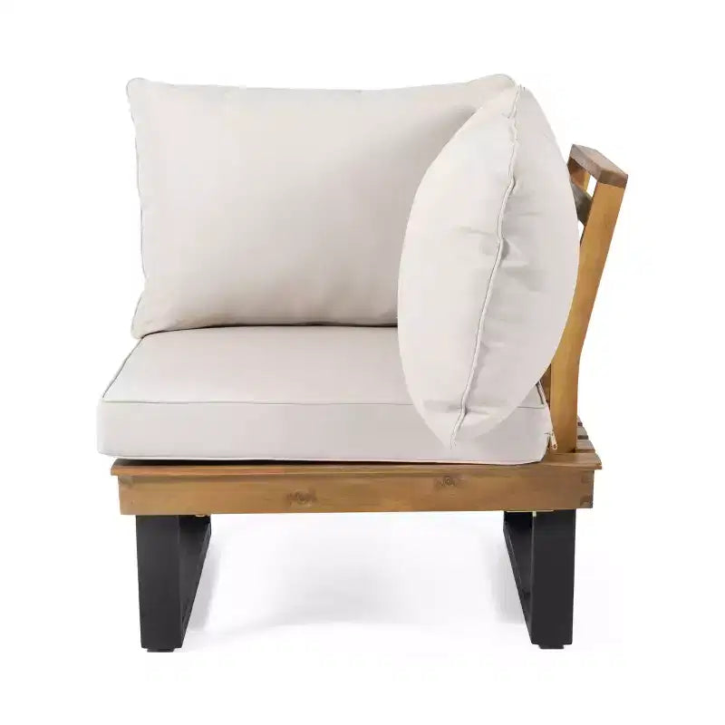 L-förmiges Outdoor-Ecksofa-Set, Garten-Lounge-Set mit Sitzgruppe und Couchtisch sowie wasserabweisenden Kissen - ModernLuxe