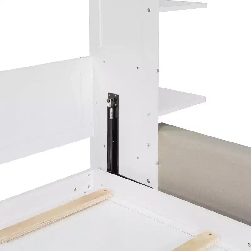 Queensize Murphy-bed met bank, opklapbed in kastformaat met boekenkast en planken voor de logeerkamer of het kantoor