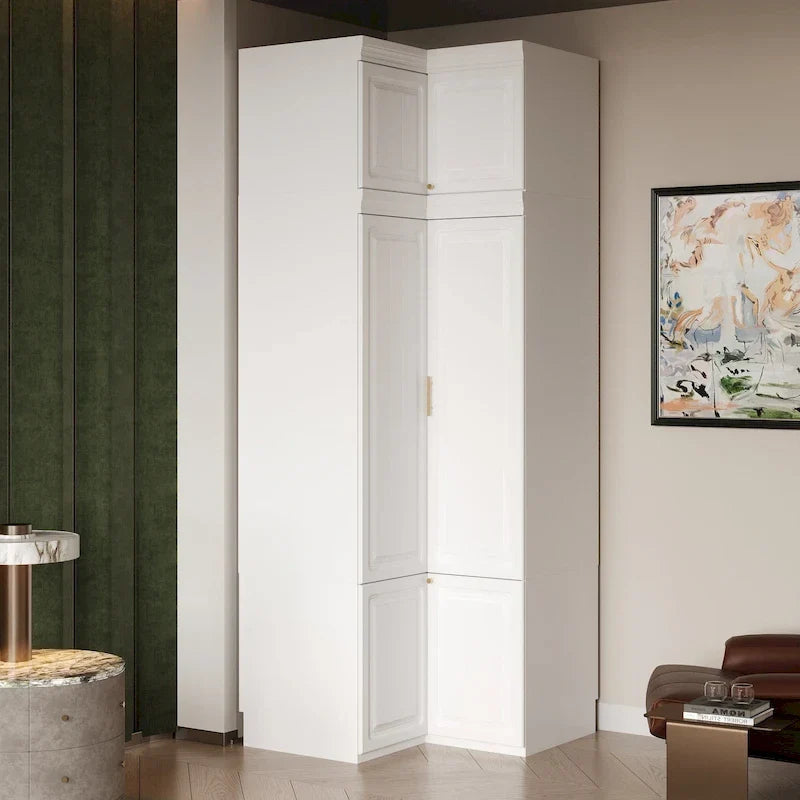 Armoire-penderie 93.9H/74.2H avec penderie, tiroirs et rangements