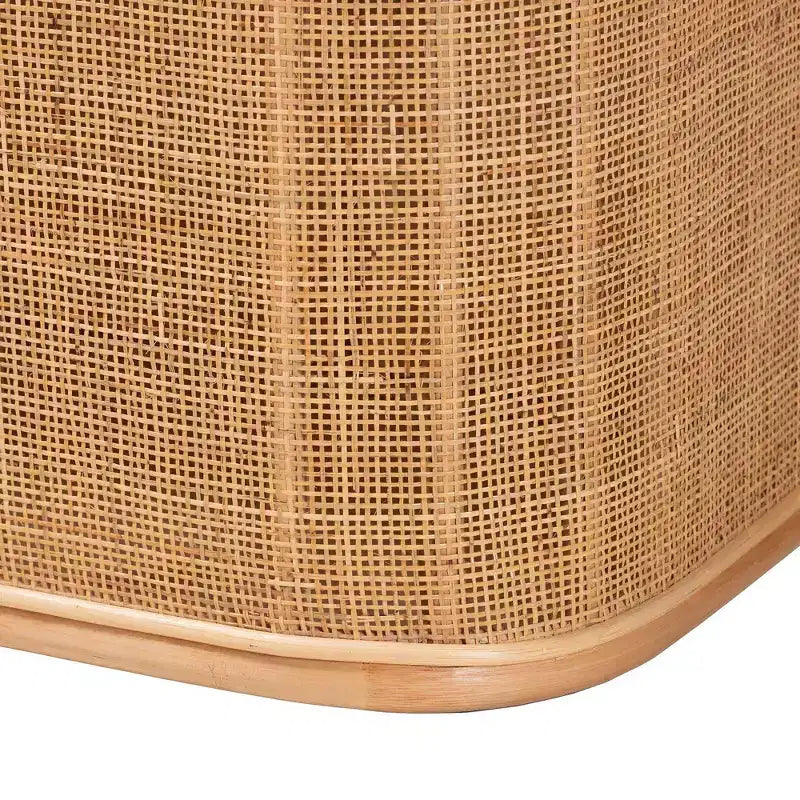 bali & pari Ishana opbergbank van naturel rotan, naturel/wit: bekleed met polyester, frame van multiplex, geen montage vereist