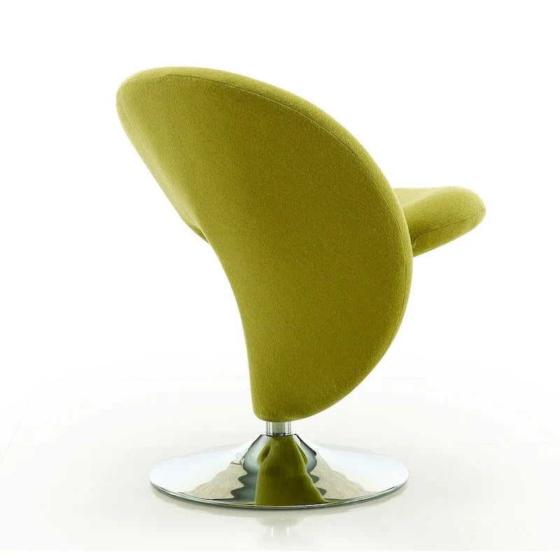 Manhattan Comfort Curl Akzent-Drehsessel aus Wollmischgewebe mit Chromgestell (2er-Set)